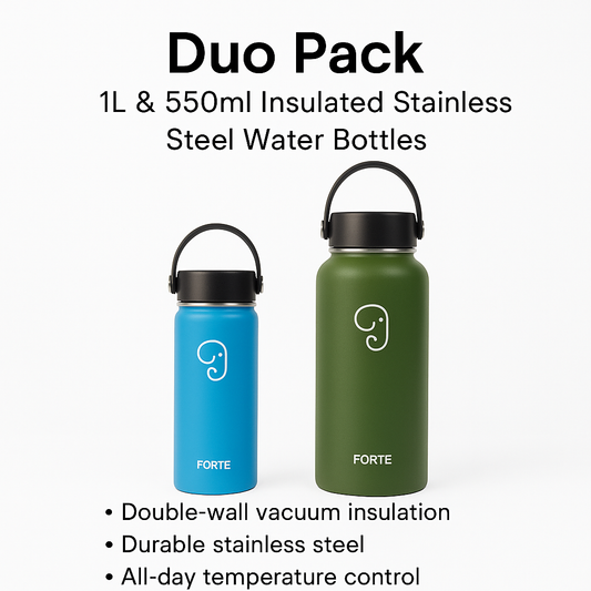 Duo Pack – Forte 1L + 550ml Stainless Steel Bottles