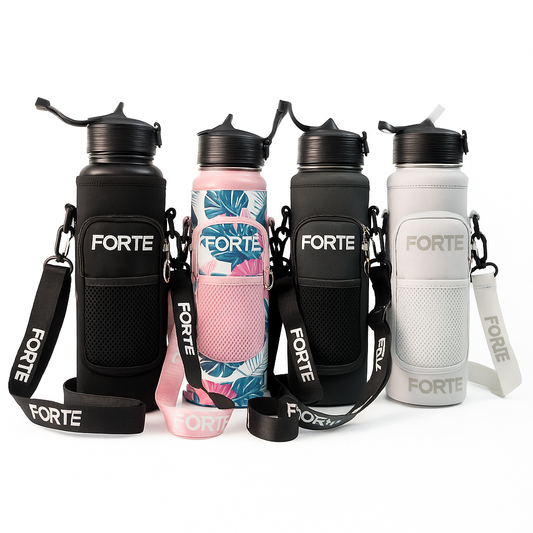 Forte 1L (34oz) BPA-Free Plastic Water Bottle with Sleeve