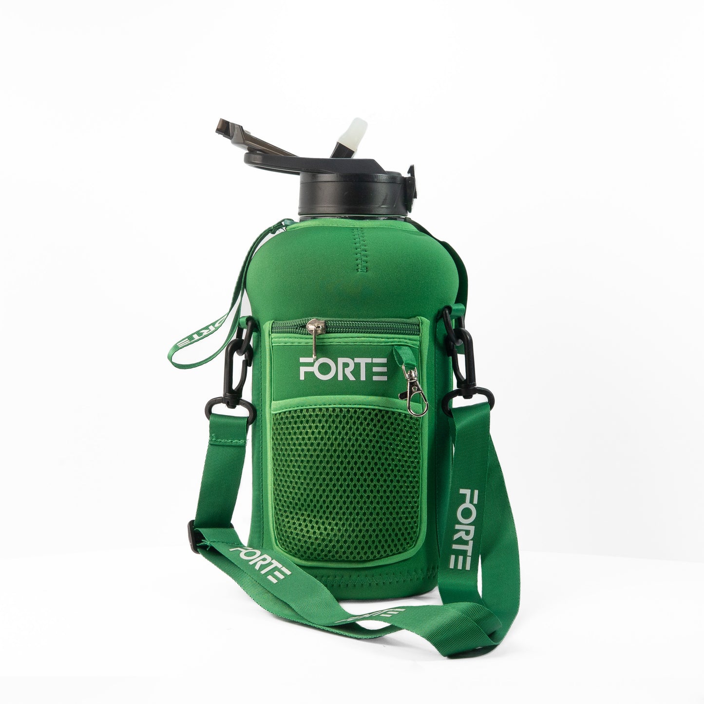 Forte 2.2L (74oz) Large BPA-Free Plastic Water Bottle with Sleeve