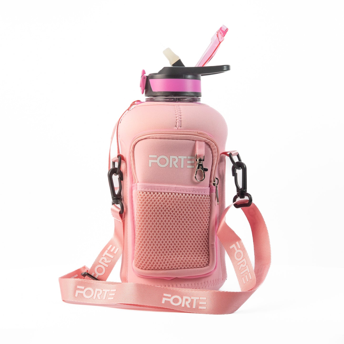 Forte 2.2L (74oz) Large BPA-Free Plastic Water Bottle with Sleeve