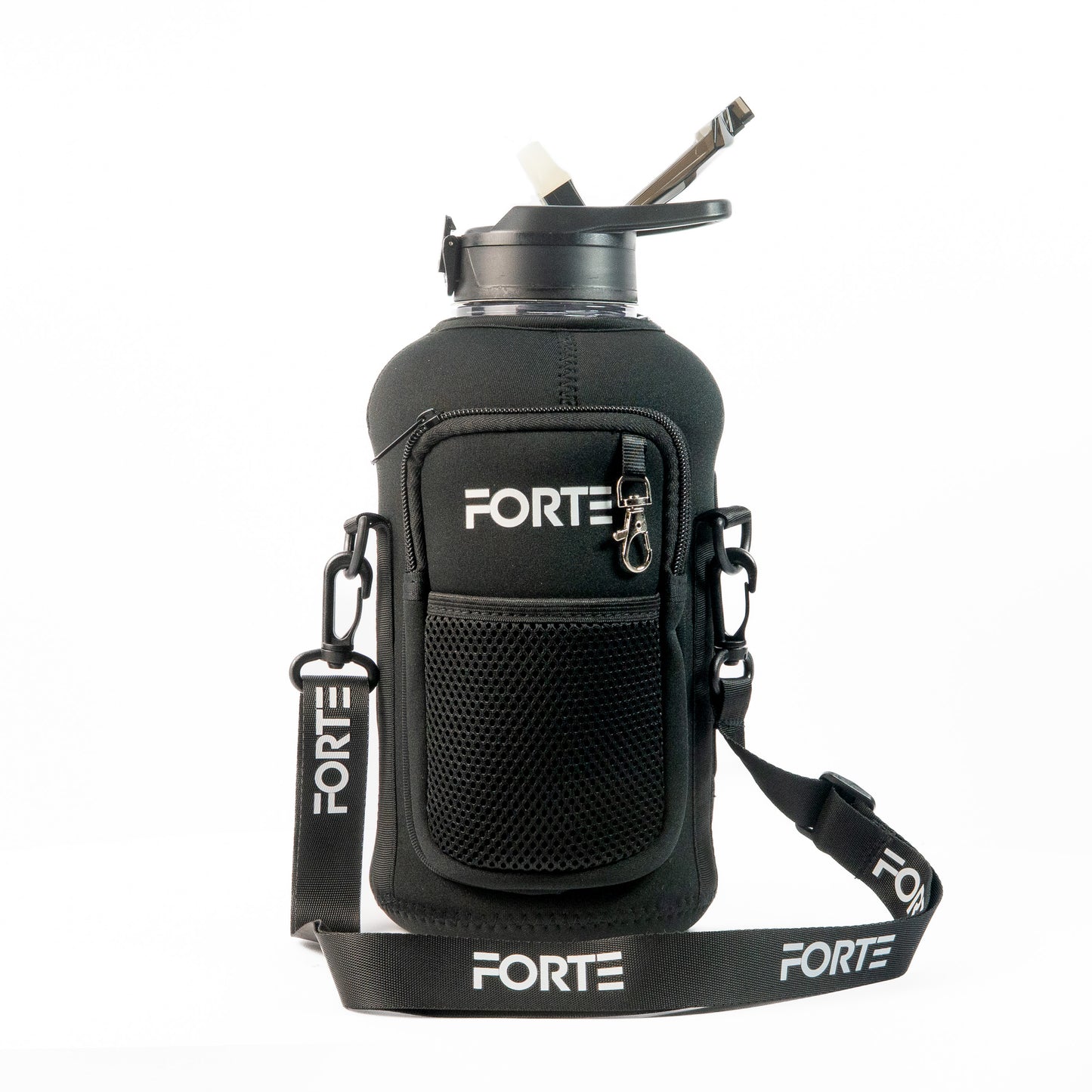 Forte 2.2L (74oz) Large BPA-Free Plastic Water Bottle with Sleeve